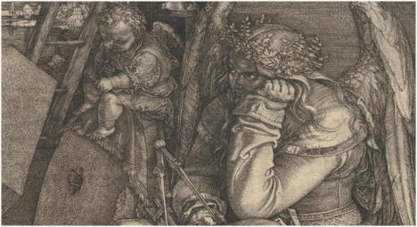 Dürer,
                  Melancholia I, detail